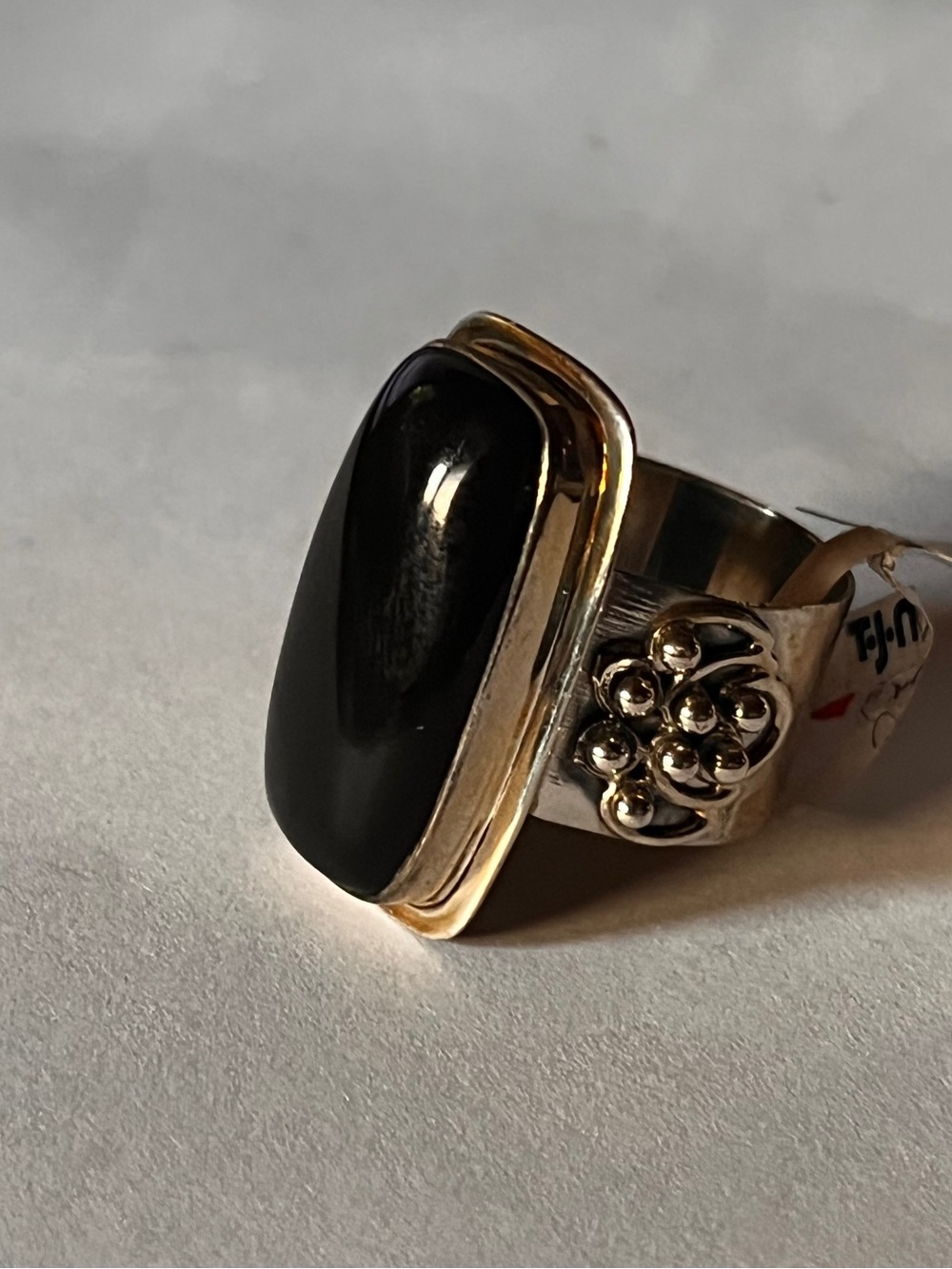 Black Onyx Sterling Silver Ring Sz 9 Black Onyx Ring